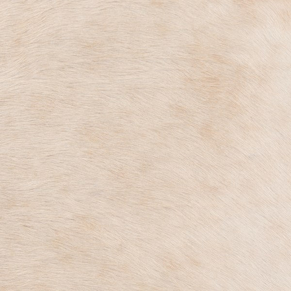 Oaklynn Ottoman in buff hair on hide detail