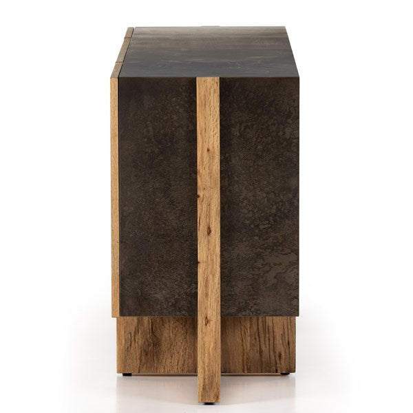 Bingham distressed iron sideboard side view