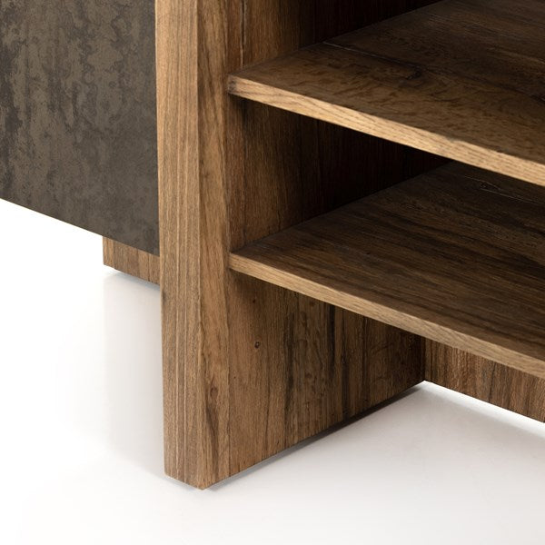Bingham Media Console shelving detail