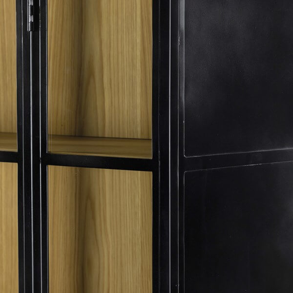 Belmont metal cabinet in oak detail