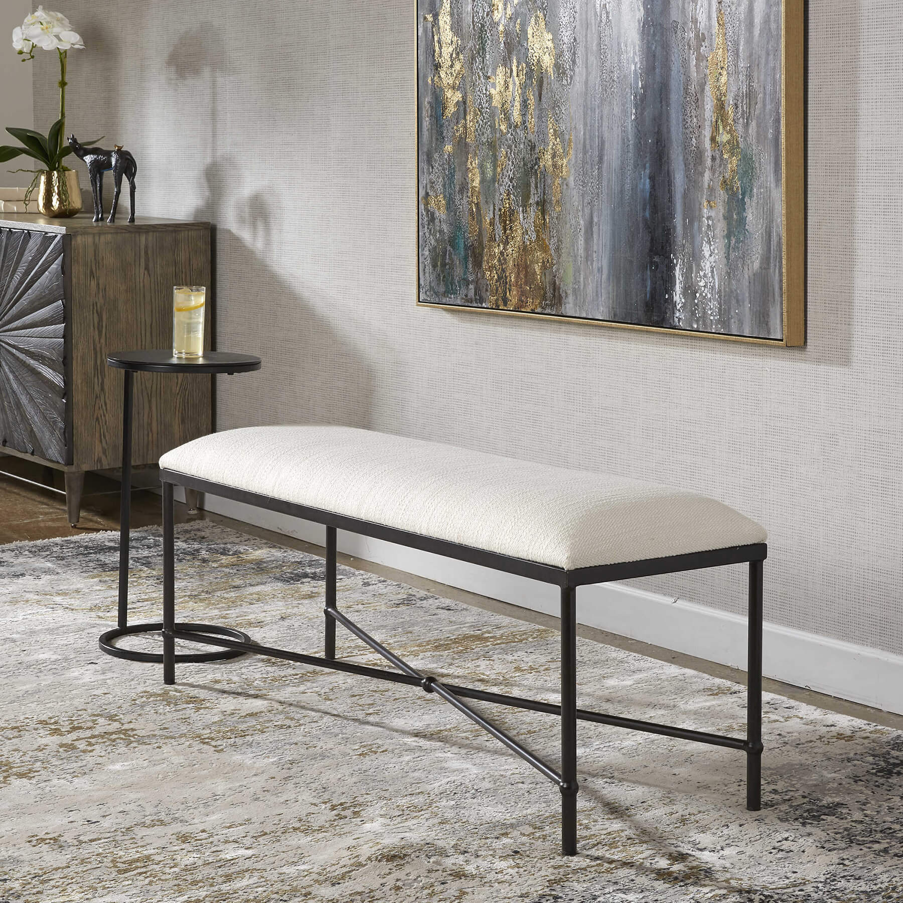 Avenham bench in black styled