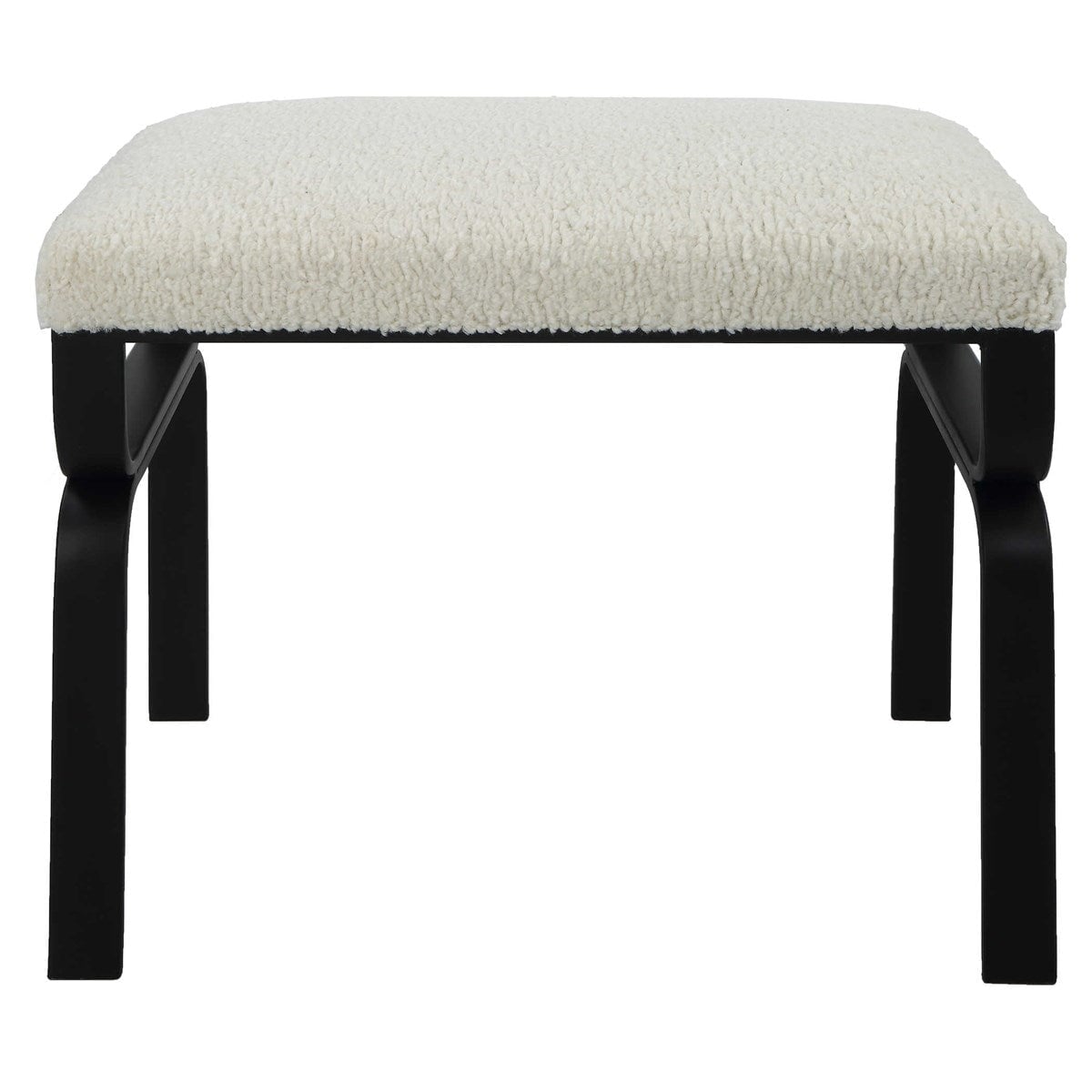Diverge Small Bench in faux shearling - available at City Home PDX