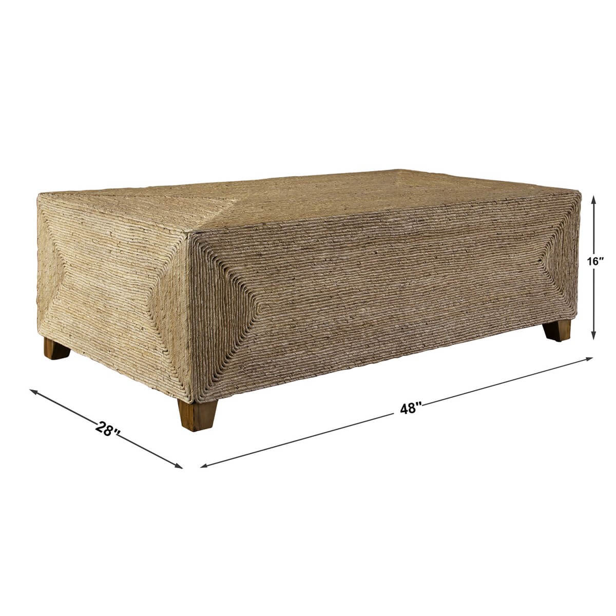 Rora banana leaf coffee table dimensions