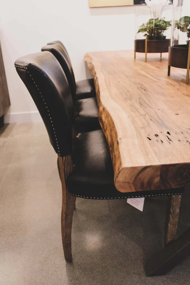 Restore Dining Table in Solid Acacia live edge detail