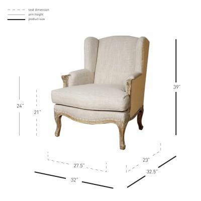 Marie Wing Arm Chair - New Pacific Direct