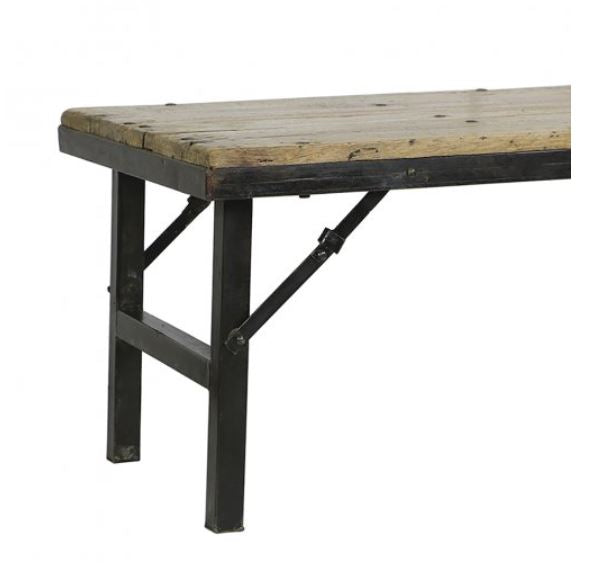 Iron frame wedding coffee table detail showing folding table construction