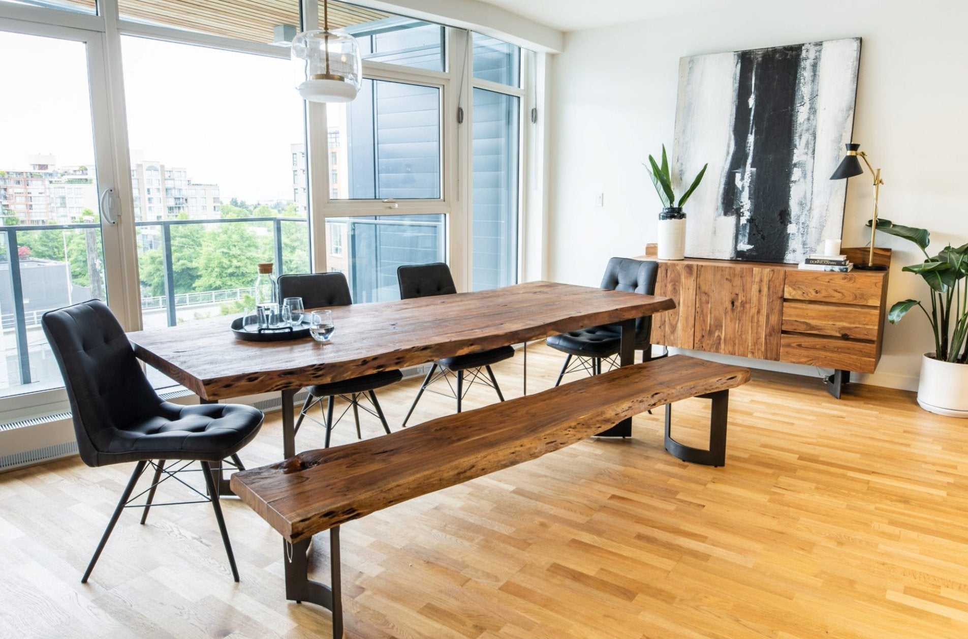 Bent Dining Bench - 3 Sizes - Moe's