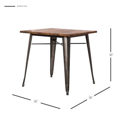 Metropolis Wood & Metal Table - New Pacific Direct
