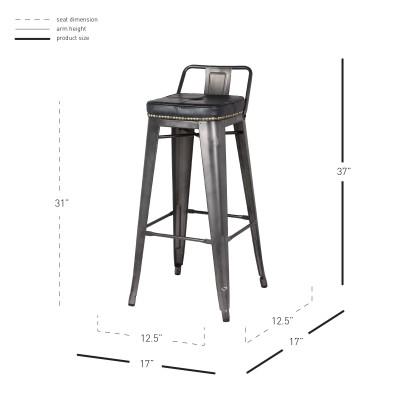 Metropolis Low Back Bar Stool - New Pacific Direct