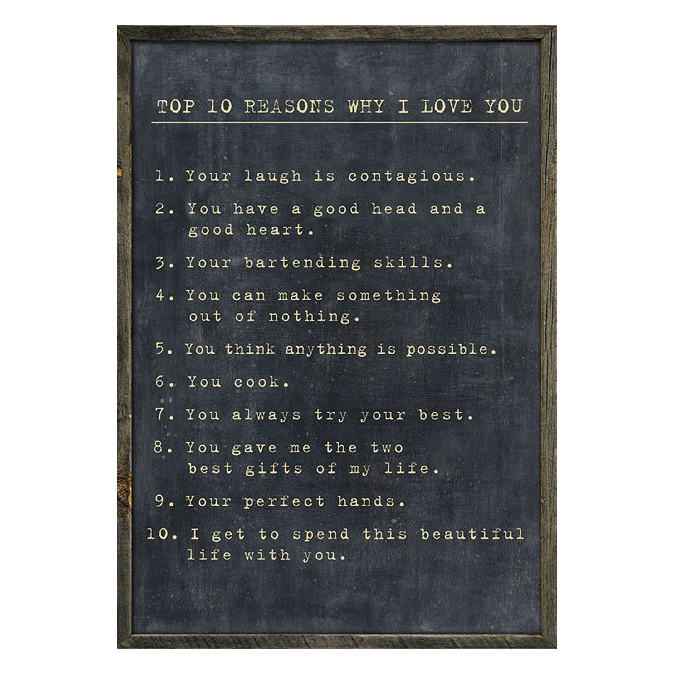 Top 10 Reasons Why I Love You Wall Art - Sugarboo & Co.
