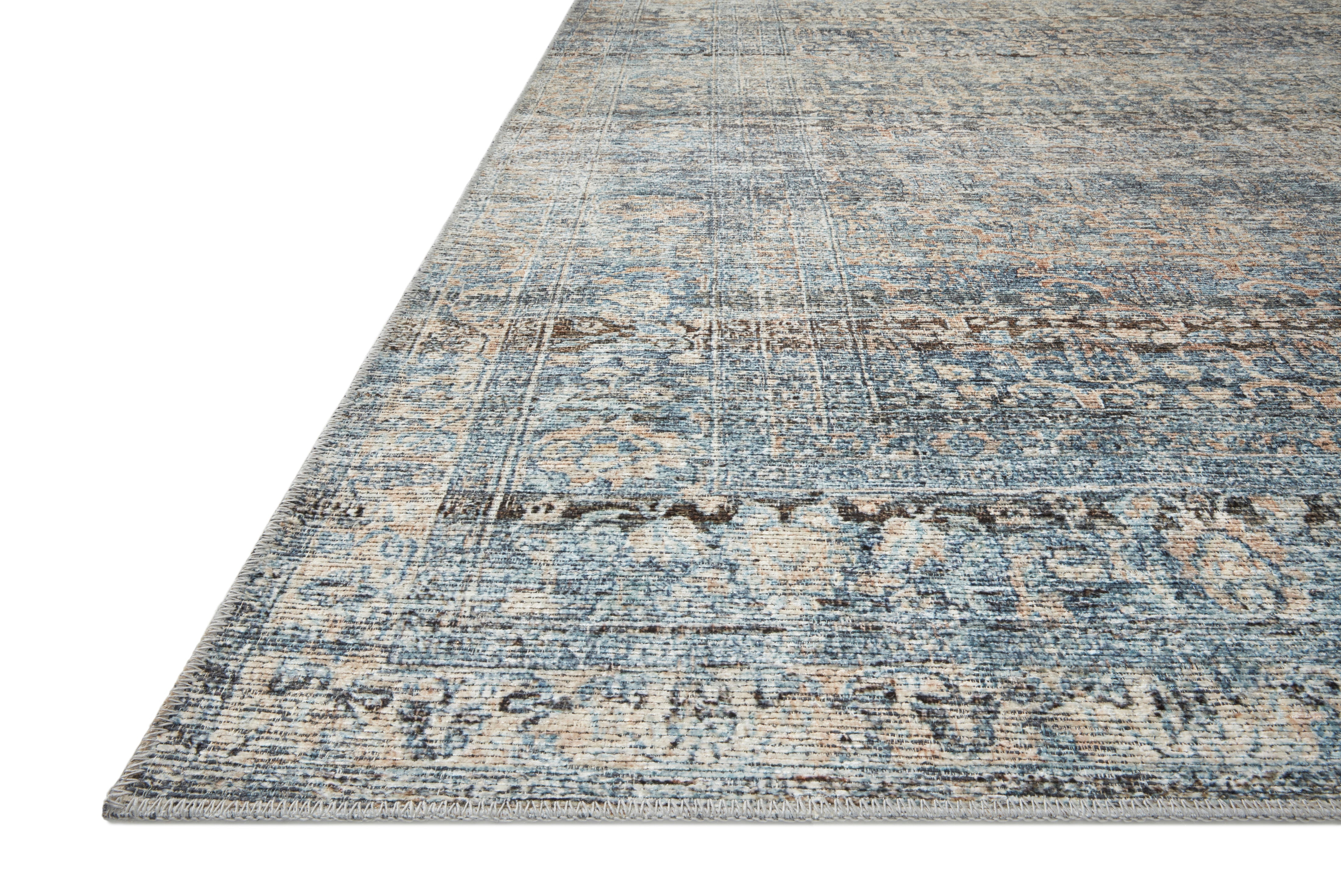 Billie Denim Blush Rug: Corner View