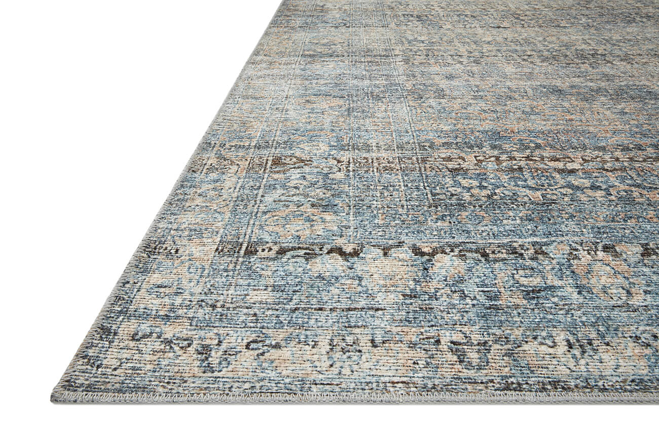 Billie Denim Blush Rug: Corner View