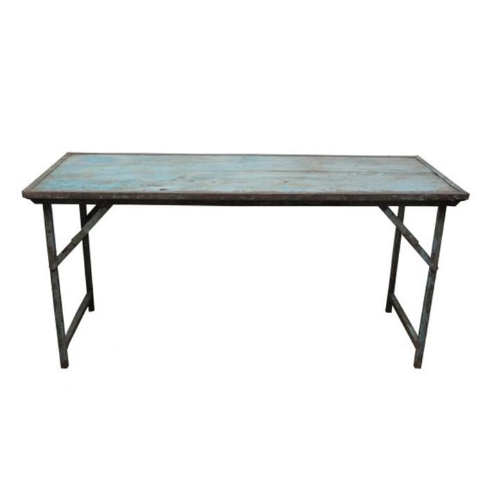 Vintage Blue Folding Table - City Home - Portland Oregon - Furniture and Home Decor