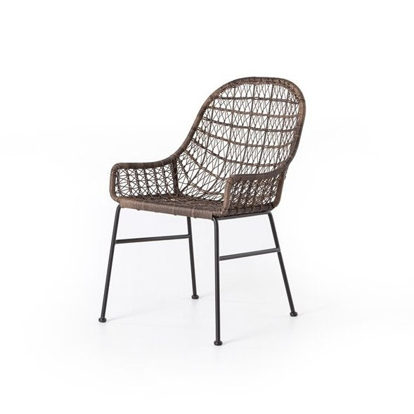 Bandera Outdoor Woven Dining Chair: Quarter Product View