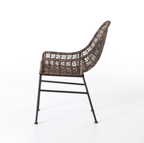 Bandera Outdoor Woven Dining Chair: Side Product View