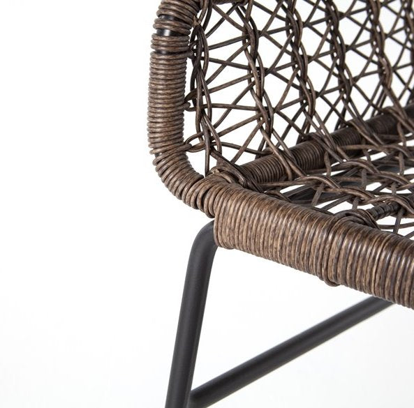 Bandera Outdoor Woven Dining Chair: Up-Close Seat View