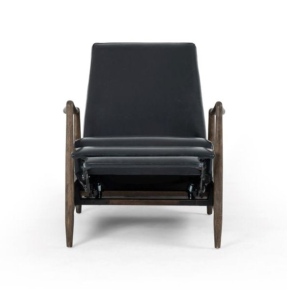 Braden Recliner Accent Chair in Dakota Black: Front Recliner View