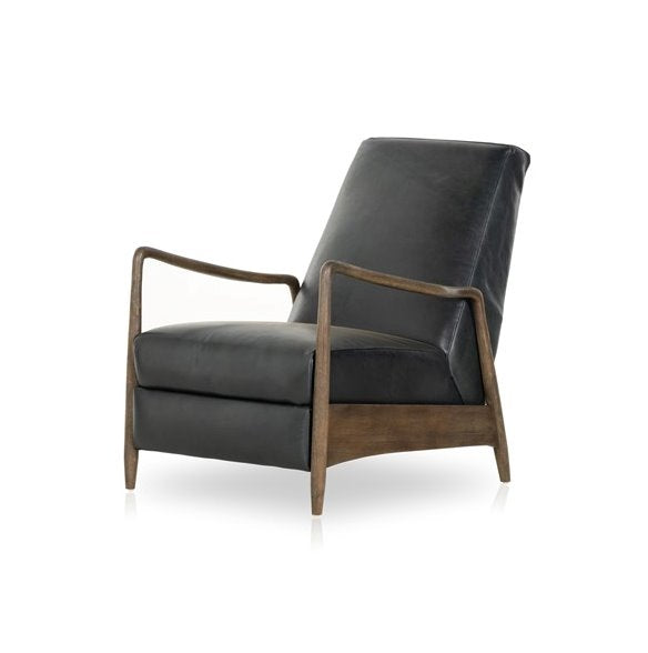 Braden Recliner Accent Chair: In Dakota Black Finish