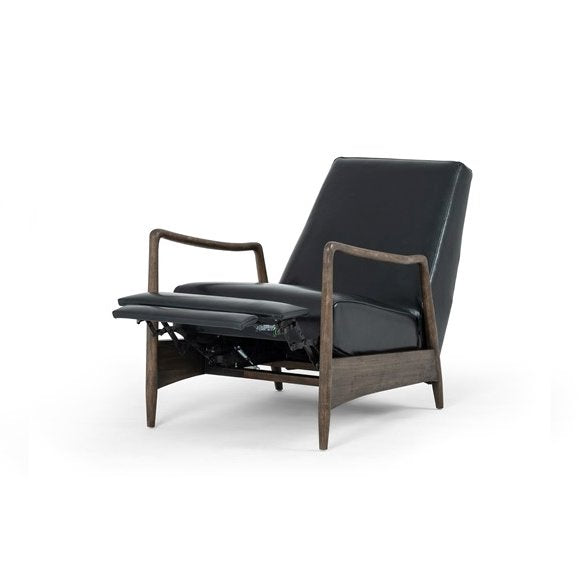 Braden Recliner Accent Chair in Dakota Black: Recliner View