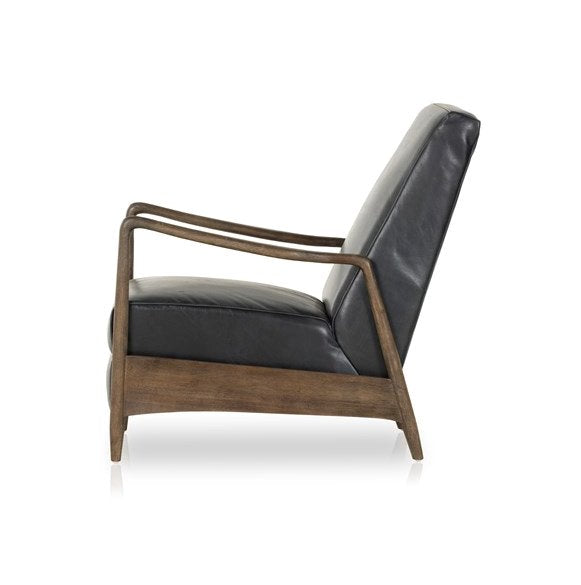 Braden Recliner Accent Chair in Dakota Black: Product Side View