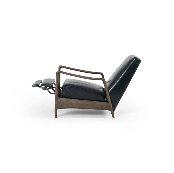 Braden Recliner Accent Chair in Dakota Black: Recliner Side View