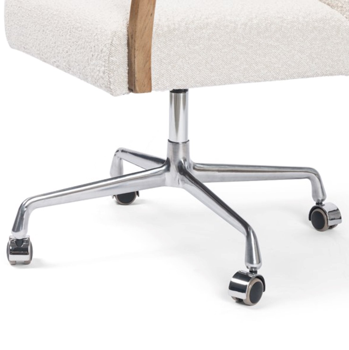 Bryson Desk Chair: Up-Close Metal Casters View