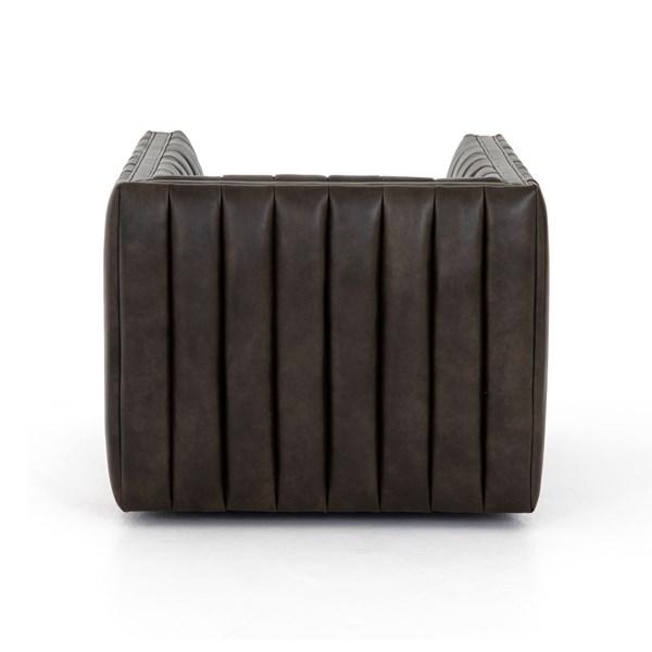 Augustine Leather Swivel Armchair - 2 Colors - Four Hands