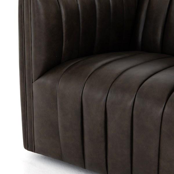 Augustine Leather Swivel Armchair - 2 Colors - Four Hands