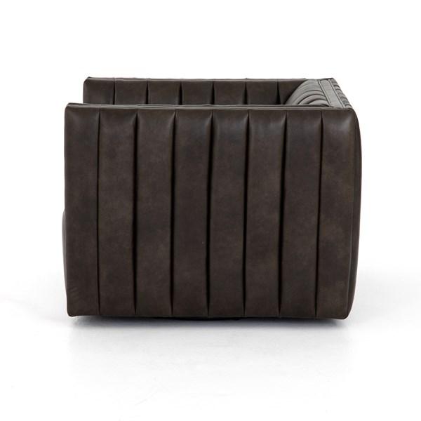 Augustine Leather Swivel Armchair - 2 Colors - Four Hands