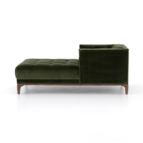 Dylan Chaise in sapphire olive side view