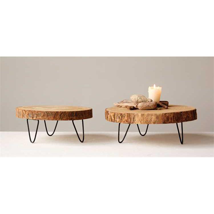 Paulownia Slab Pedestals - Creative Co-Op