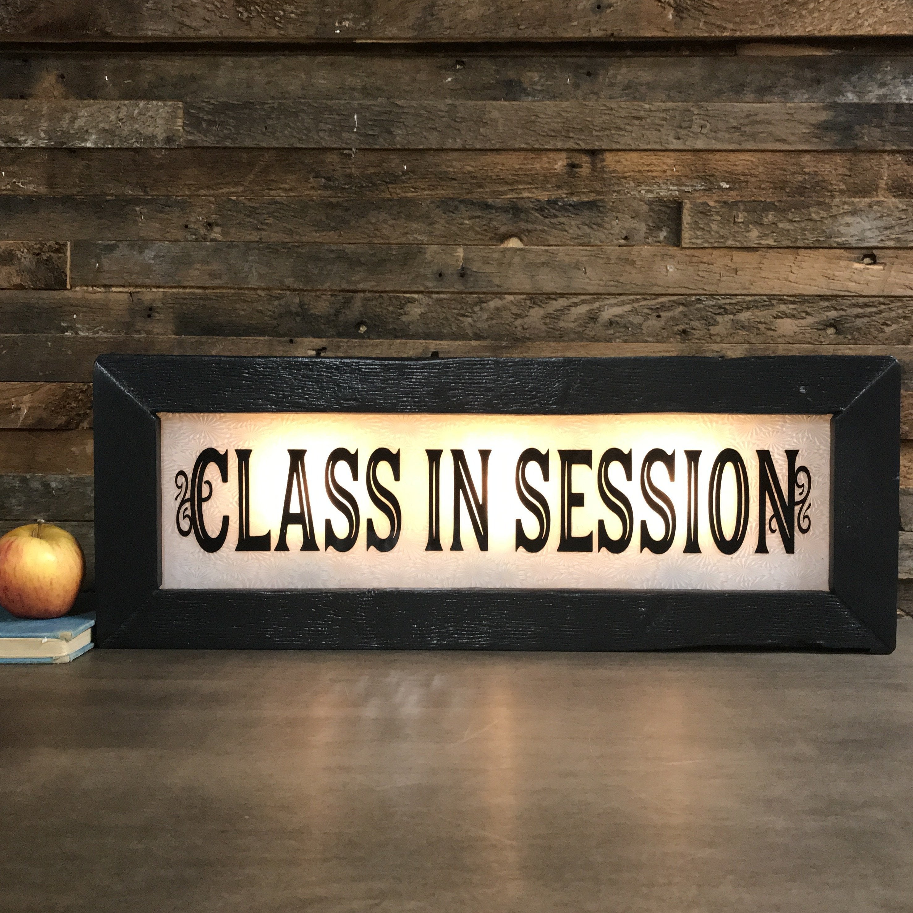 Vintage-Style Light-Up "Class in Session" Sign - Second Chance Art & Accessories