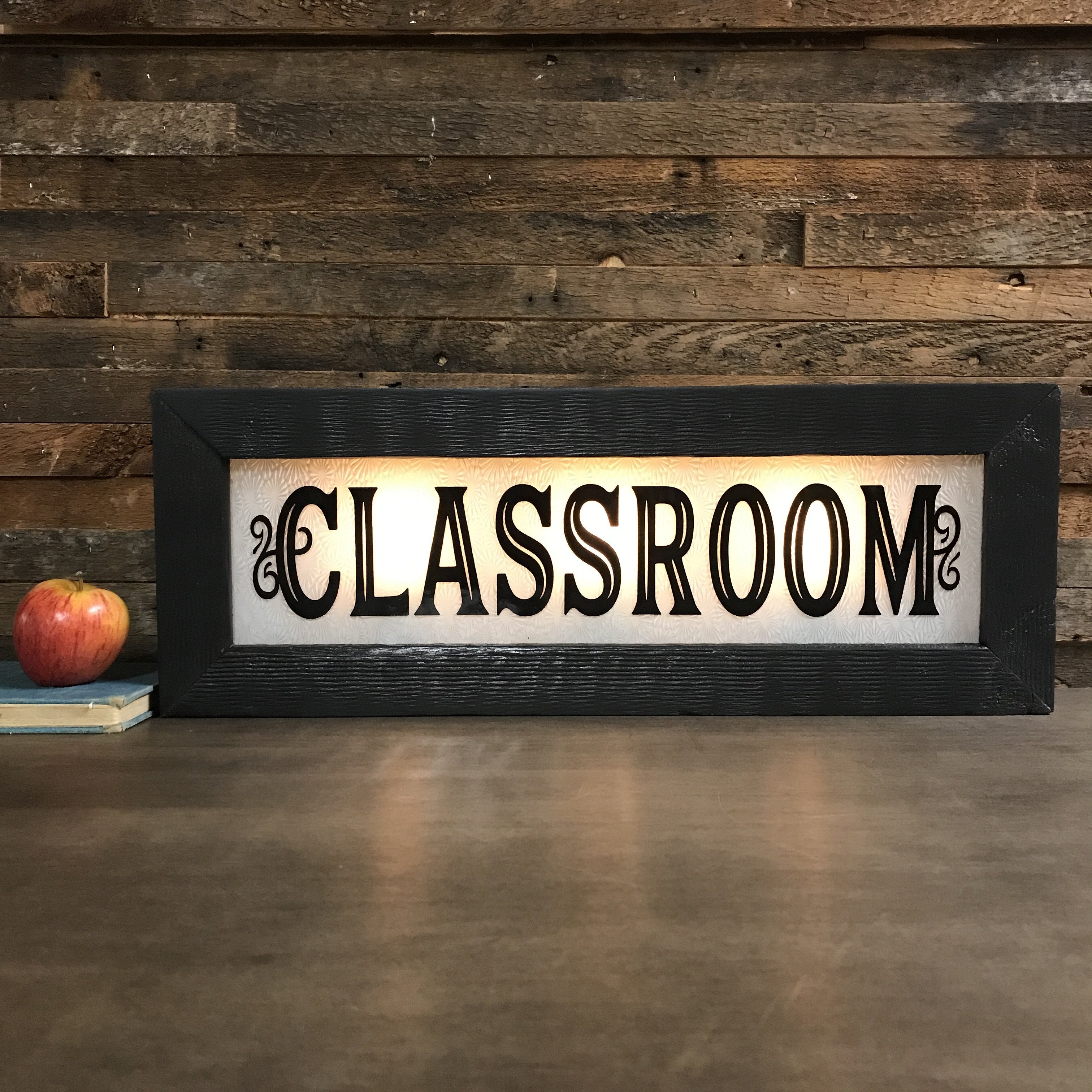 Vintage-Style Light-Up Classroom Sign - Second Chance Art & Accessories