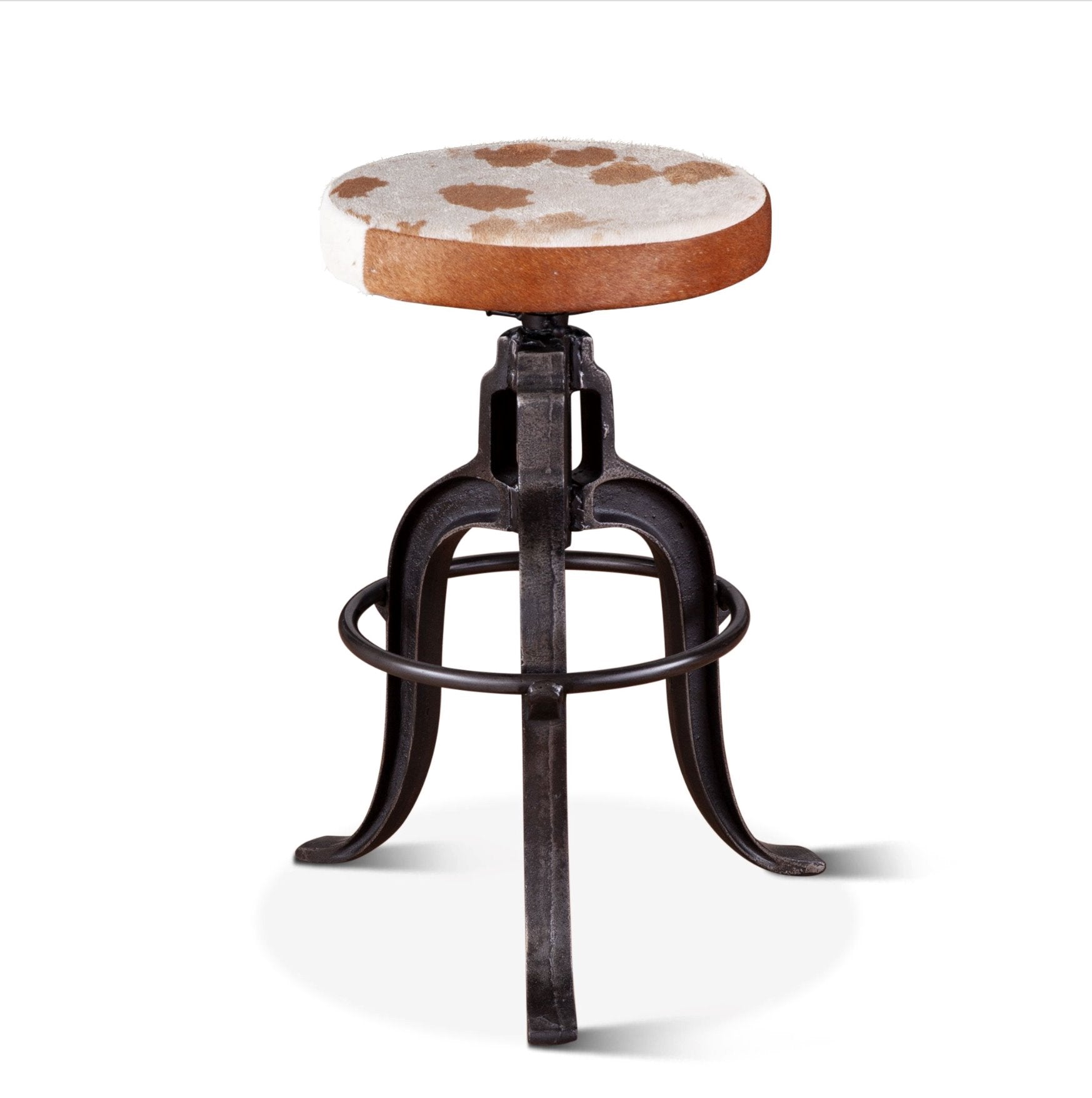 Wellington 13" Cowhide Adjustable Stool: Available at City Home PDX