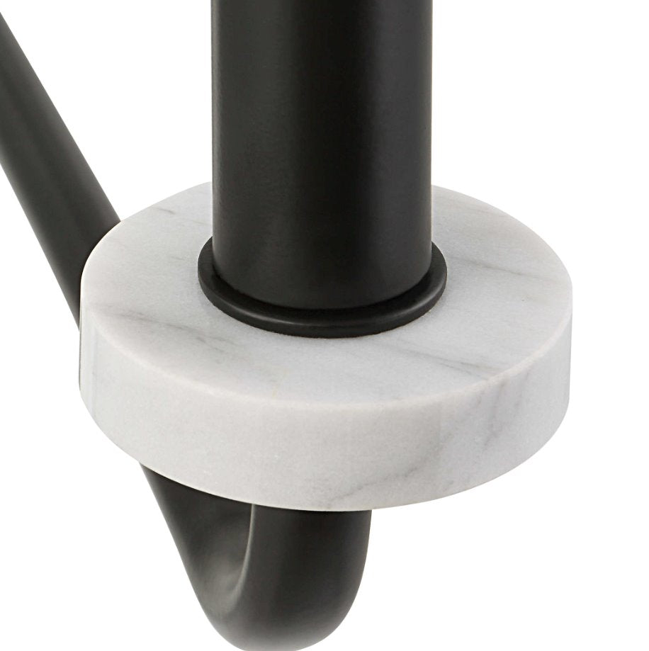 Ebony Elegance Chandelier: Up-Close Marble Bobeches View