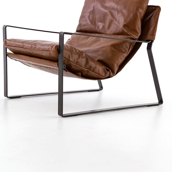 Emmett Sling Chair: Front Iron Frame and Seating View