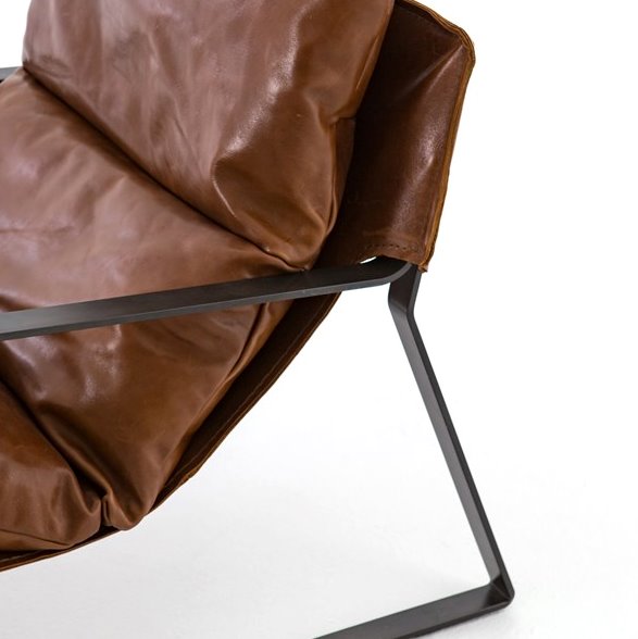 Emmett Sling Chair: Up-Close Iron Frame View