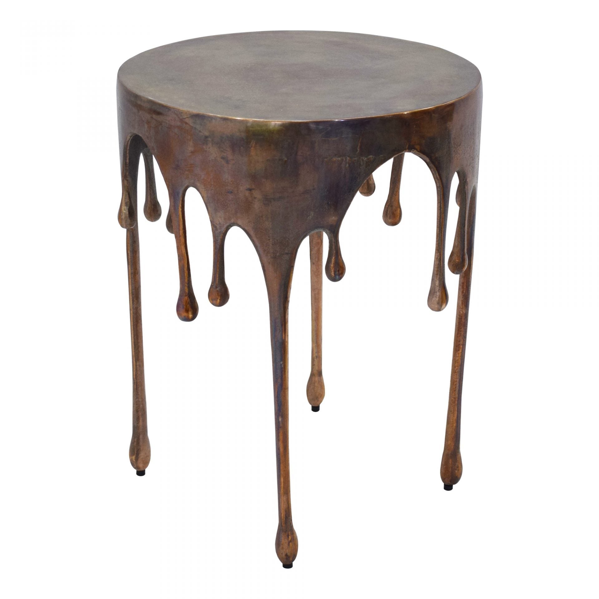 COPPERWORKS ACCENT TABLE | MOES | COPPER DRIPPING END TABLE | CITY HOME