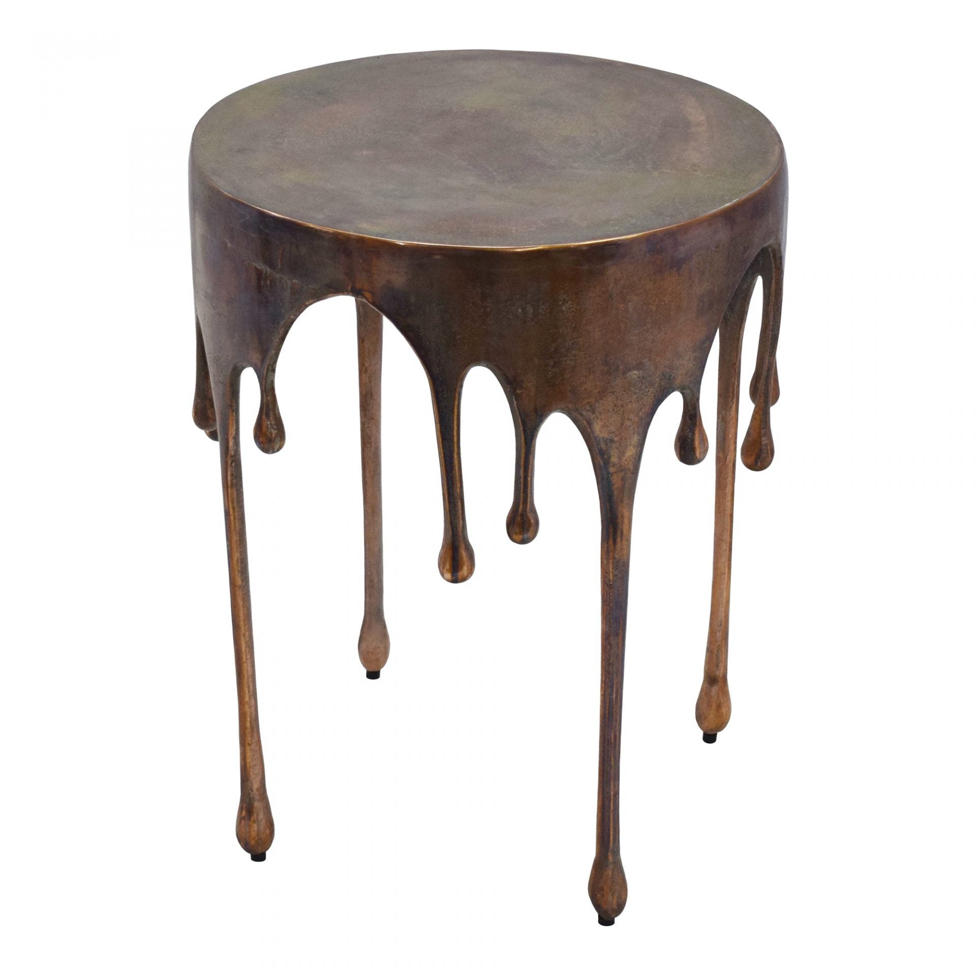 COPPERWORKS ACCENT TABLE | MOES | COPPER DRIPPING END TABLE | CITY HOME