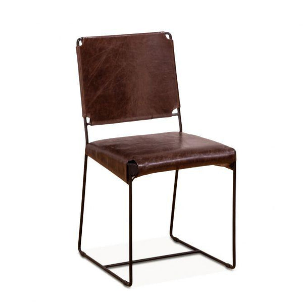 Chocolate leather dining deals chairs