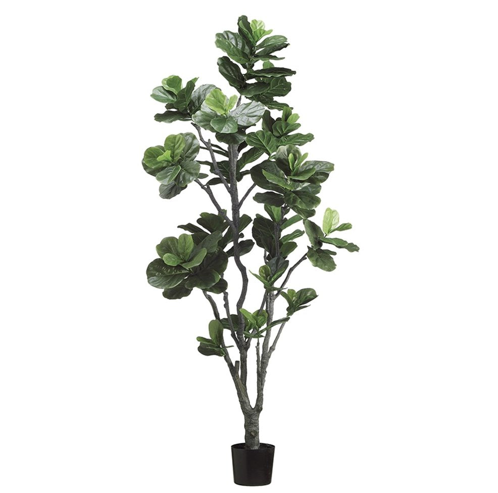faux fiddle leaf fig plant 7' Fiddle Leaf Fig Faux Tree w/Pot -Green