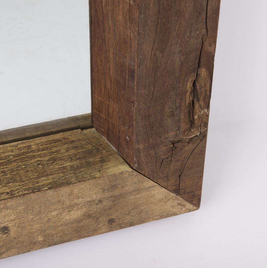 Gerome Wood Frame Floor Mirror: Up-Close Corner View