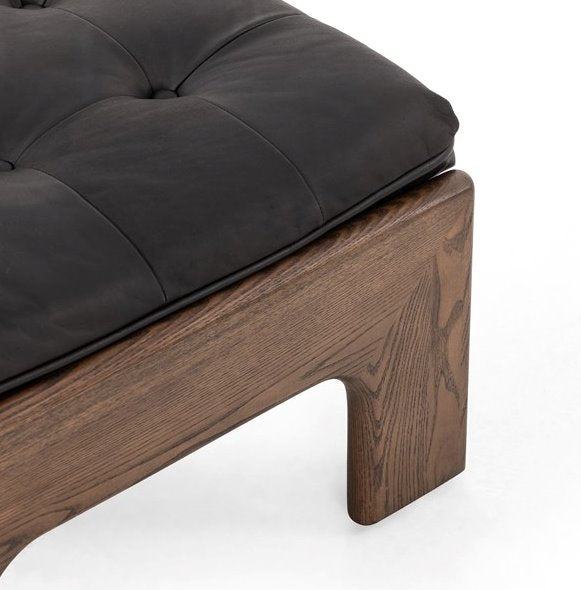 Halston Ottoman: Up-Close Corner View