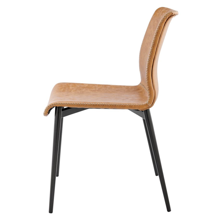 Jayden Dining Side Chair: Product Side View in Vintage Cedar