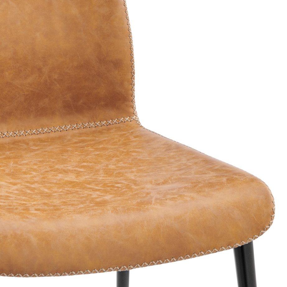 Jayden Dining Side Chair: Up-Close Chair Seat View in Vintage Cedar