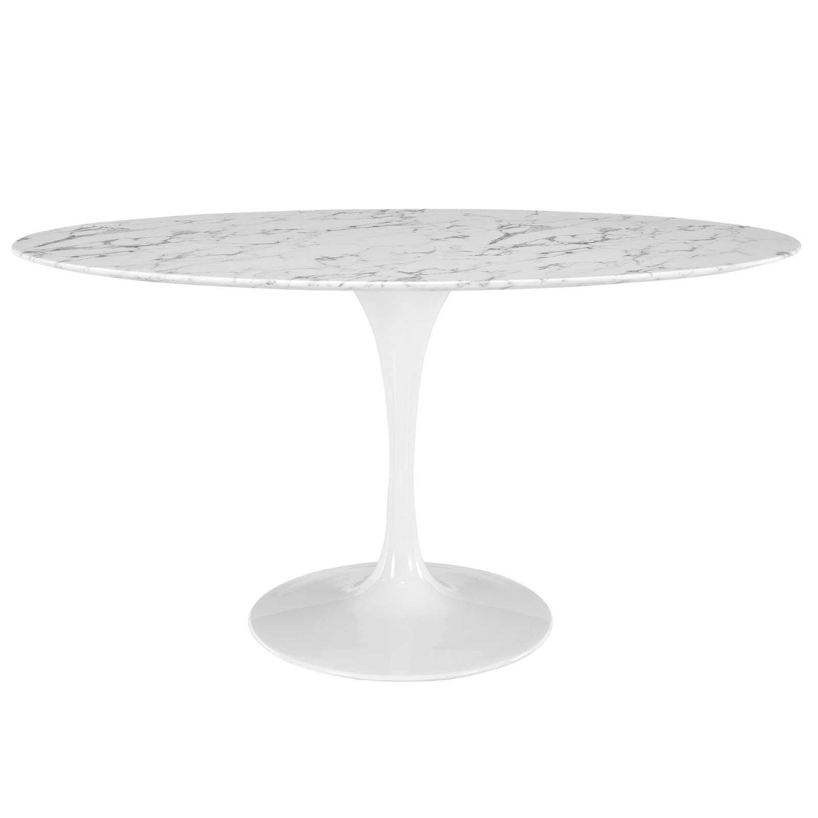 Lippa Marble-Top Tulip Table—Oval, 2 sizes - Modway