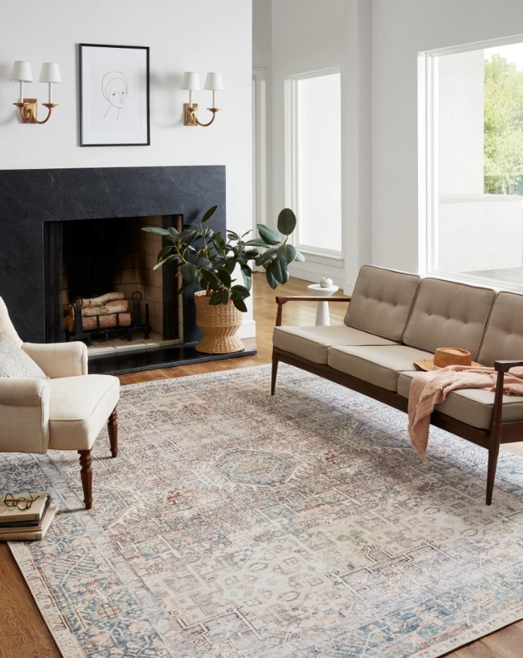 Chris Loves Julia × Loloi Jules Rug: Living Room Style View