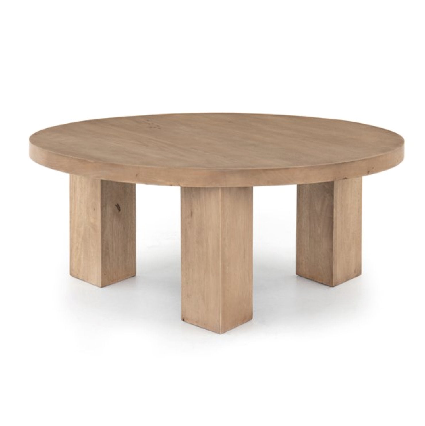 Mesa Round Coffee Table in Light Brushed Parawood: Available at City Home PDX