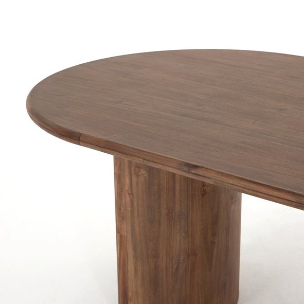 Paden Dining Table: Up-Close Oval Tabletop View
