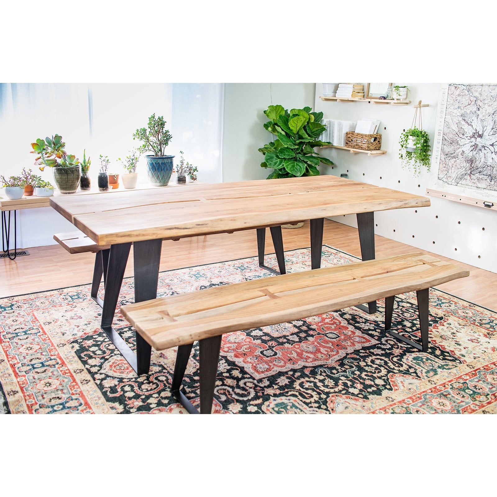 Carmel Acacia Live Edge Wood Bench - Porter